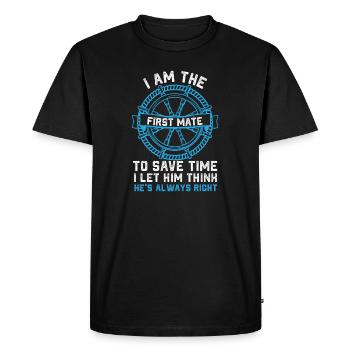 première voile de compagnon Conception pour une voile ou un bateau - T-shirt Premium bio Homme - noir - Devant - Nico (187cm)