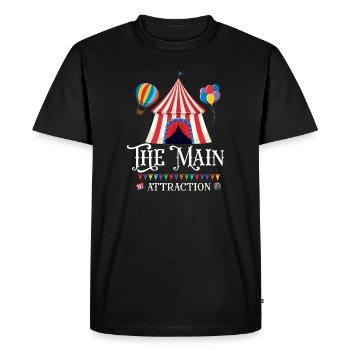 L’attraction principale - T-shirt Premium bio Homme - noir - Devant - Nico (187cm)