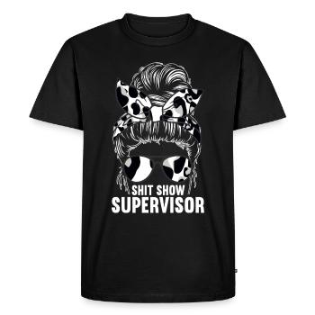Superviseur de spectacle de merde - T-shirt Premium bio Homme - noir - Devant - Nico (187cm)