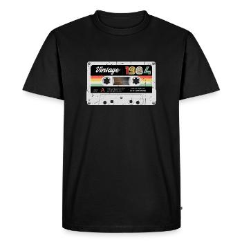Vintage Kassette 1984 Retro Classic Geburtstag - Männer Premium Bio T-Shirt - Schwarz - Vorne - Nico (187cm)