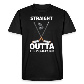 Joueur de hockey sur glace tout droit sorti de la boîte de pénalité - T-shirt Premium bio Homme - noir - Devant - Nico (187cm)