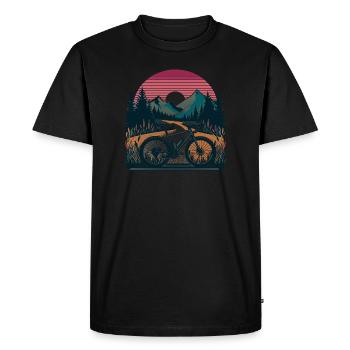 Taming Trails: Gravel Adventures Amidst the Forest - Men's Premium Organic T-Shirt - black - Front - Nico (187cm)