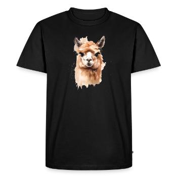 The Alpaca's Tale - Men's Premium Organic T-Shirt - black - Front - Nico (187cm)