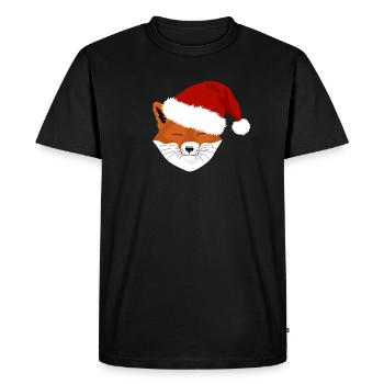 Renard de Noël - T-shirt Premium bio Homme - noir - Devant - Nico (187cm)