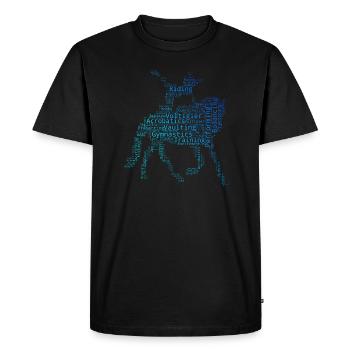 Saut en équipe, gymnastique artistique à cheval - T-shirt Premium bio Homme - noir - Devant - Nico (187cm)
