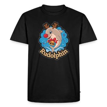 Rudolph Renne Dauphin Noël Rudolphin - T-shirt Premium bio Homme - noir - Devant - Nico (187cm)
