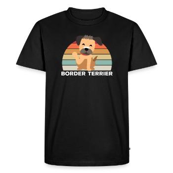 Border Terrier - T-shirt Premium bio Homme - noir - Devant - Nico (187cm)