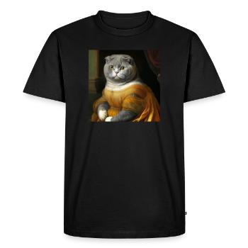 Funny Scottish cat hangers - Men's Premium Organic T-Shirt - black - Front - Nico (187cm)