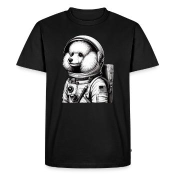 Poodle Astronaut in Space Awe - Men's Premium Organic T-Shirt - black - Front - Nico (187cm)