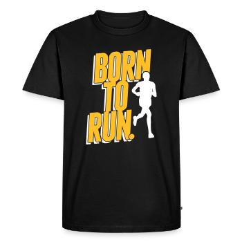Born to run. - Jogging - Laufen - Rennen - Fitness - Men's Premium Organic T-Shirt - black - Front - Nico (187cm)