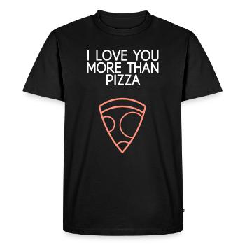 I Love You More Than Pizza - Men's Premium Organic T-Shirt - black - Front - Nico (187cm)