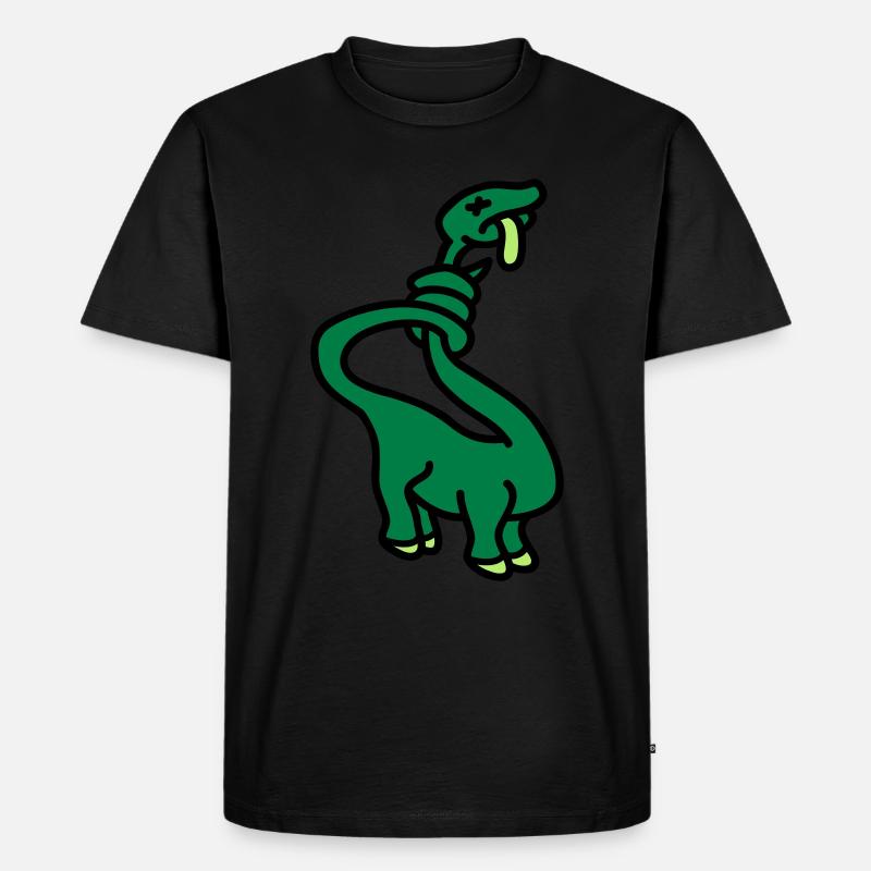 stranglesaurus_dino_3c - Männer Premium Bio T-Shirt - Schwarz