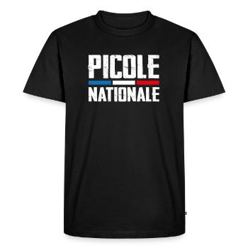 Picole nationale - T-shirt Premium bio Homme - noir - Devant - Nico (187cm)