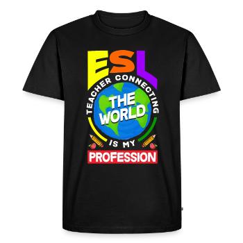 ESL Teacher Linguist Multilingual Teaching - Men's Premium Organic T-Shirt - black - Front - Nico (187cm)