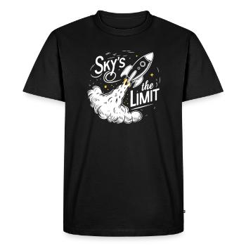 The Sky's No Limit Motivational Quote T-Shirt - Men's Premium Organic T-Shirt - black - Front - Nico (187cm)