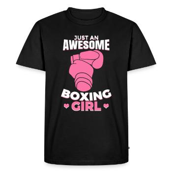 Juste une super boxeuse - T-shirt Premium bio Homme - noir - Devant - Nico (187cm)