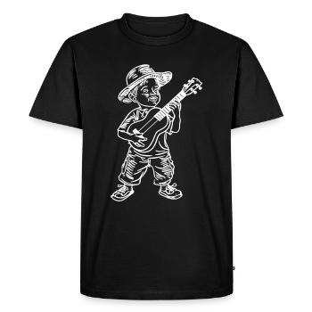 Ukulélé garçon dessin - T-shirt Premium bio Homme - noir - Devant - Nico (187cm)