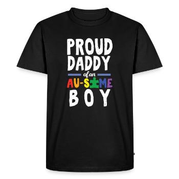 Autism Proud Daddy of an Au Some Boy - Men's Premium Organic T-Shirt - black - Front - Nico (187cm)