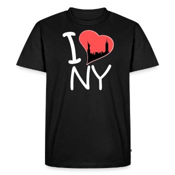Je coeur NY Love New York cadeau cadeau amour NY - T-shirt Premium bio Homme - noir - Devant - Nico (187cm)