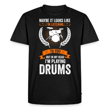 Drums Band Drummer Rock Music - Men's Premium Organic T-Shirt - black - Front - Nico (187cm)
