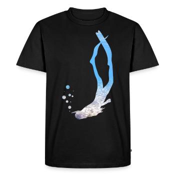 Plongeurs plongée d’apnée eau mer - T-shirt Premium bio Homme - noir - Devant - Nico (187cm)