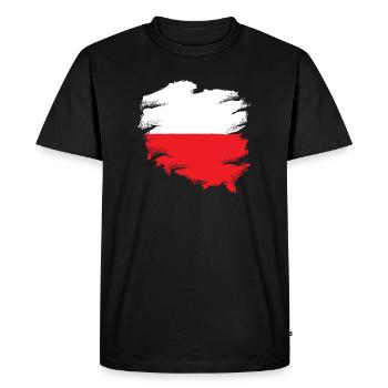 Drapeau polonais - T-shirt Premium bio Homme - noir - Devant - Nico (187cm)