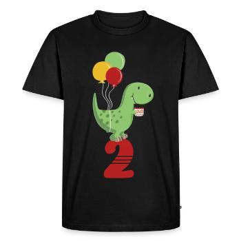 Second Birthday Boy T Rex Dinosaur - T-shirt Premium bio Homme - noir - Devant - Nico (187cm)