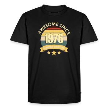 Vintage Awesome since 1976 Anniversaire Retro seashe - T-shirt Premium bio Homme - noir - Devant - Nico (187cm)