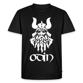 Dieu nordique Odin (blanc) - T-shirt Premium bio Homme - noir - Devant - Nico (187cm)