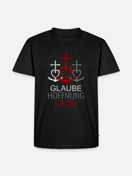 Glaube Hoffnung Liebe - Männer Premium Bio T-Shirt - Schwarz