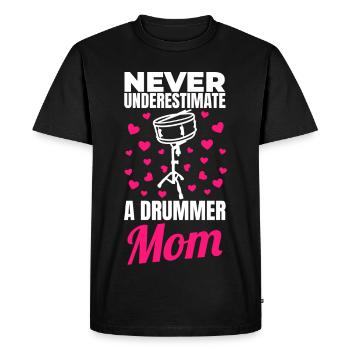 Drum Player Mother - Men's Premium Organic T-Shirt - black - Front - Nico (187cm)