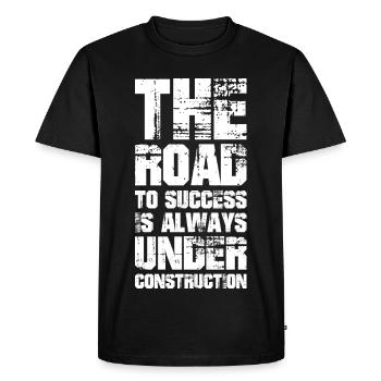 The road to success is always under construction - Men's Premium Organic T-Shirt - black - Front - Nico (187cm)