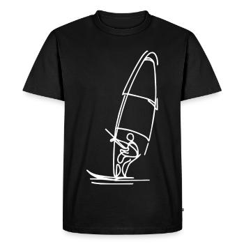 Croquis de planche à voile - T-shirt Premium bio Homme - noir - Devant - Nico (187cm)