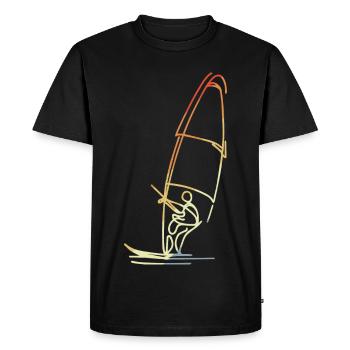 Planche à voile Croquis Vintage - T-shirt Premium bio Homme - noir - Devant - Nico (187cm)