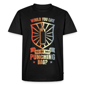Blague sur le sac de frappe - T-shirt Premium bio Homme - noir - Devant - Nico (187cm)