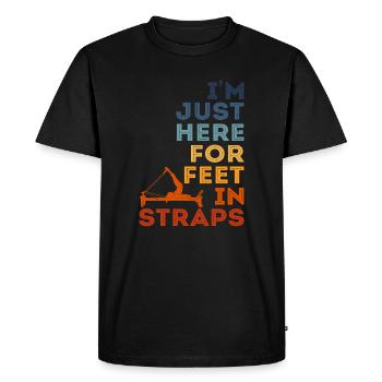 Je suis juste ici pour les pieds en sangle pilate insctructor - T-shirt Premium bio Homme - noir - Devant - Nico (187cm)