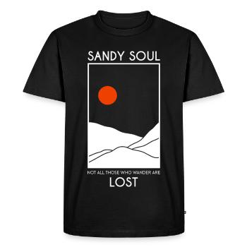 Sand deserts / sand dunes with red sun - Men's Premium Organic T-Shirt - black - Front - Nico (187cm)