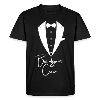 Groom CREW Bachelor Party Groom Team - Men's Premium Organic T-Shirt - black - Front - Nico (187cm)