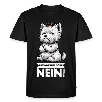 Avant que vous ne demandiez, pas de Westie Westland Terrier - T-shirt Premium bio Homme - noir - Devant - Nico (187cm)