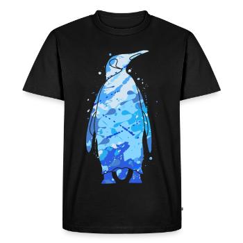 Pingouins Garçons Colorés Hommes Enfants Pingouin - T-shirt Premium bio Homme - noir - Devant - Nico (187cm)