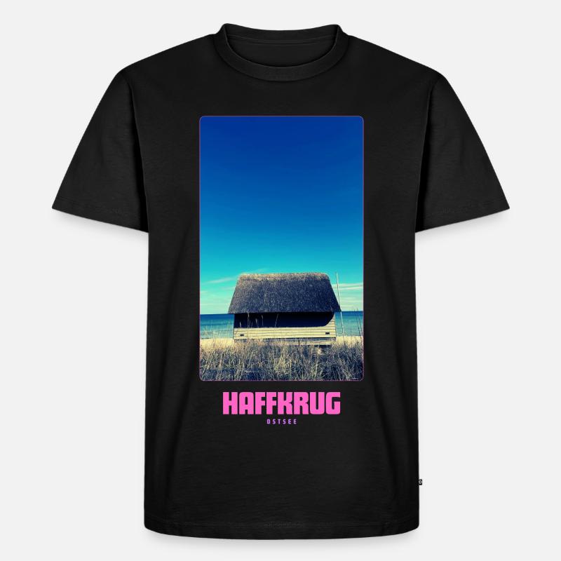 HAFFKRUG Strand - Männer Premium Bio T-Shirt - Schwarz