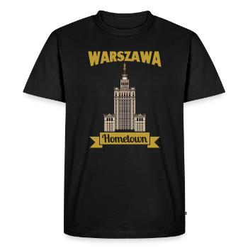 Ville natale de Varsovie - T-shirt Premium bio Homme - noir - Devant - Nico (187cm)