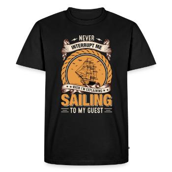 Voile de yacht qui dit drôle de voilier - T-shirt Premium bio Homme - noir - Devant - Nico (187cm)