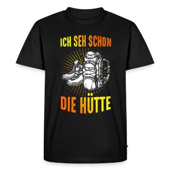 Mountain Hut Mountaineer Climbing Nature Mountains Hiking - Men's Premium Organic T-Shirt - black - Front - Nico (187cm)