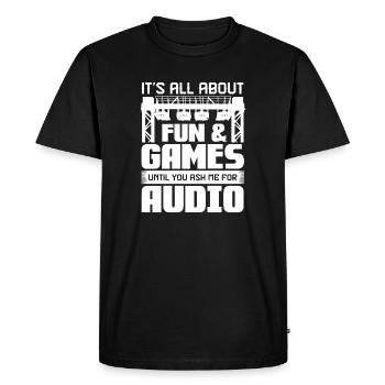 Fun & Games Conception de citations audio - T-shirt Premium bio Homme - noir - Devant - Nico (187cm)