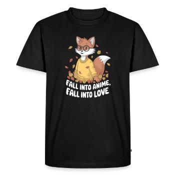 Tomber dans la conception Anime Fox - T-shirt Premium bio Homme - noir - Devant - Nico (187cm)