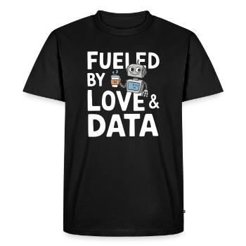 Fueled by Love & Data Robot Design - Men's Premium Organic T-Shirt - black - Front - Nico (187cm)