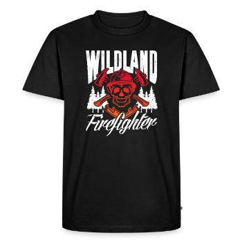Pompier forestier - T-shirt Premium bio Homme - noir - Devant - Nico (187cm)