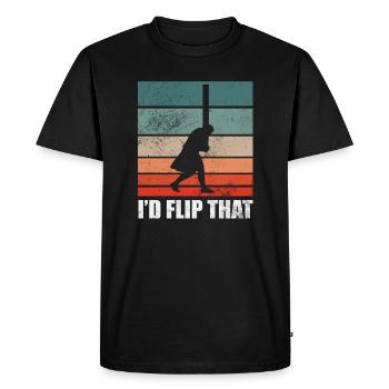 Je retournerais ce lancer de tronc d’arbre Caber Toss - T-shirt Premium bio Homme - noir - Devant - Nico (187cm)