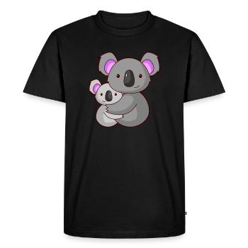 Ours Koala Cadeau de parents câlin Koala Australie - T-shirt Premium bio Homme - noir - Devant - Nico (187cm)
